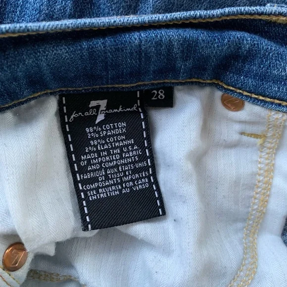 7 for all man kind jean, josefine destroy skinny boyfriend, size 28 - Picture 5 of 11